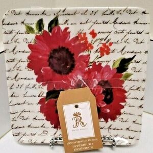 Rachel Ashwell Set of 4 Melamine Square Appetizer Plates New